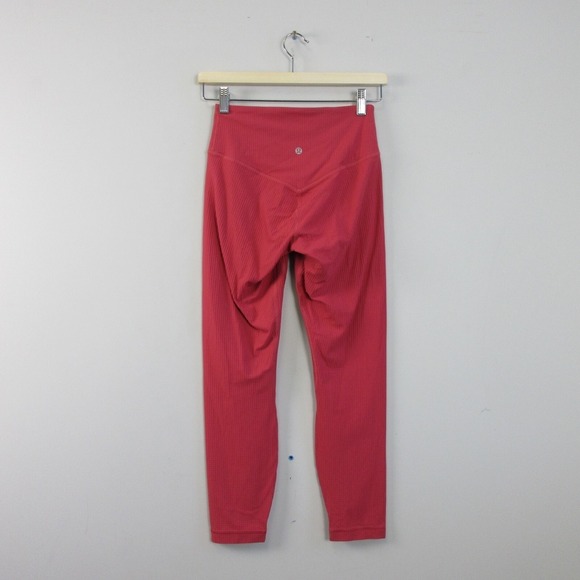 Lululemon Women's V-Waist Yoga Tight 25" Grid Texture 6 Vintage Rose Stretch 184 - Picture 2 of 10